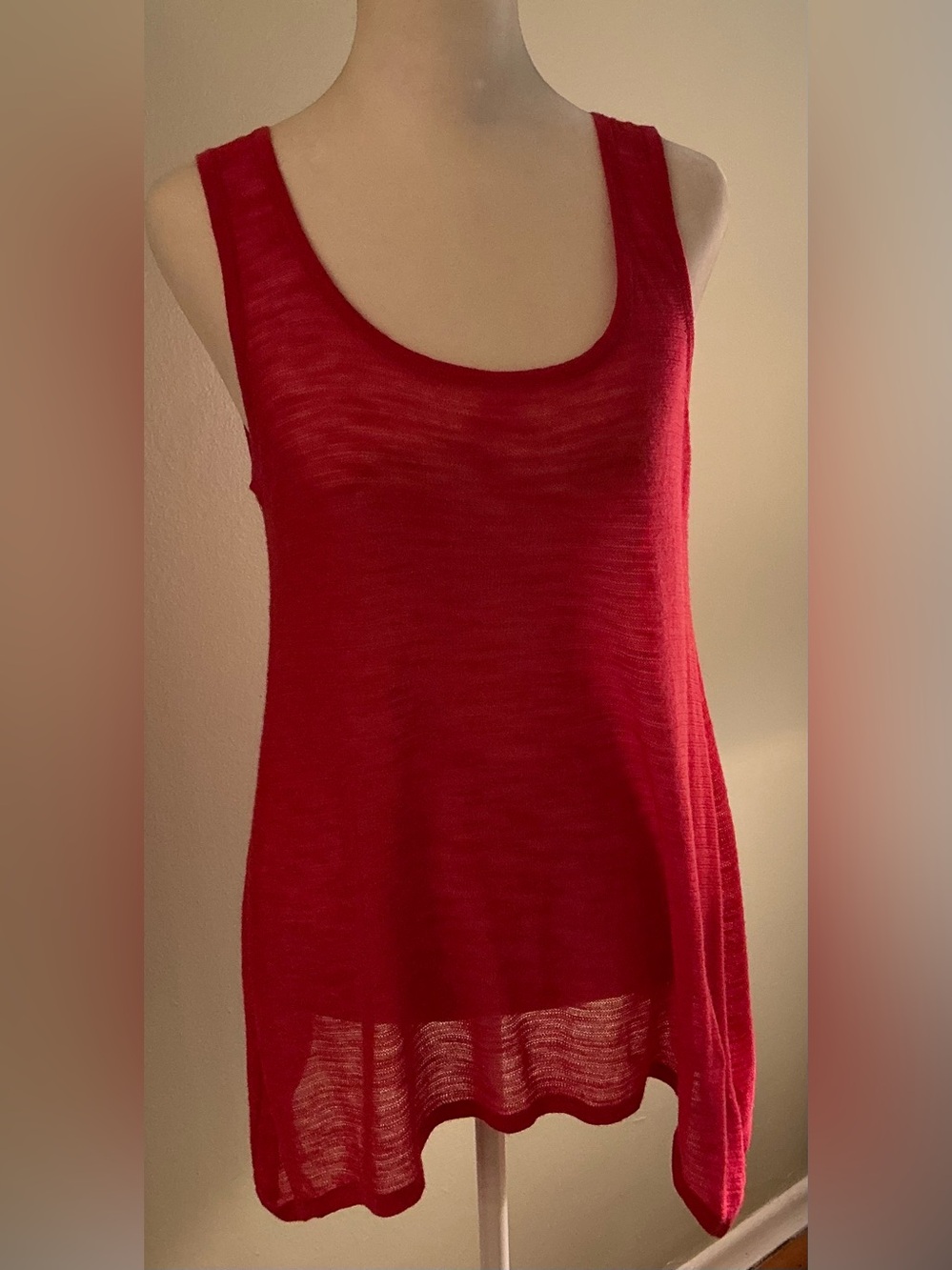 Cupio Red Scoop Neck Knit Tank